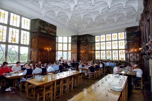 St Martin's pupils in the dining hall in 2007