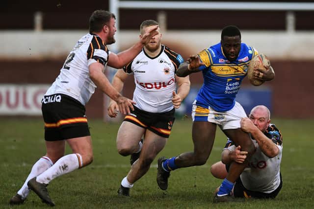 Mujizz Mustapha in pre-season action for Leeds. Picture by Jonathan Gawthorpe.