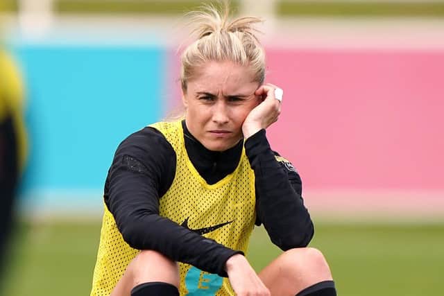 England's Steph Houghton during a training session at St George's Park. Picture: PA