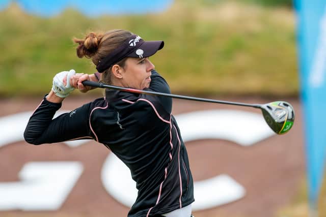 Meghan MacClaren tees off at the first hole of the 2020 Pro Tour at Cleckheaton Golf Club on 8 June 2020. (Picture: Bruce Rollinson)