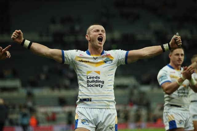 Harry Newman celebrates the Magic Weekend win over Hull FC last year. (Picture: SWPix.com)