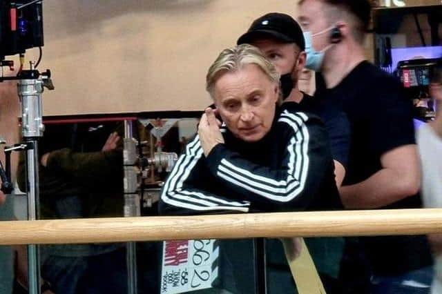 Robert Carlyle pictured at Meadowhall shopping centre in Sheffield during a break in filming for The Full Monty Disney+ TV series (pic: Danny Burkhill)