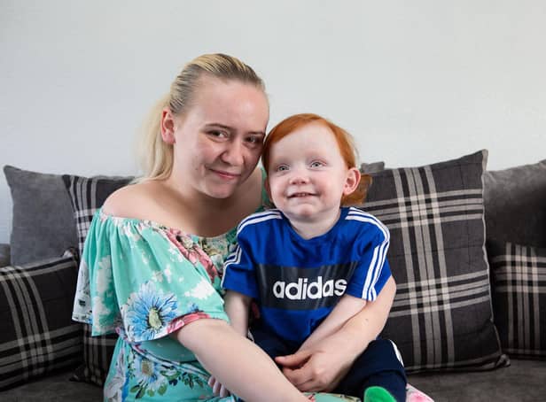 Ashton Leach, from Mixenden in Halifax, with his mum Lisamarie