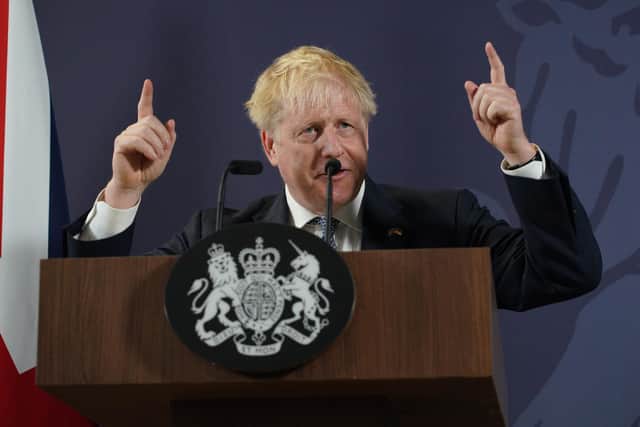 Prime Minister Boris Johnson during his speech at Blackpool and The Fylde College in Blackpool