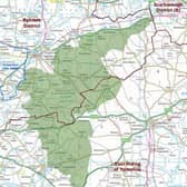 The map showing the area so far earmarked for Yorkshire's new Area of Outstanding Natural Beauty