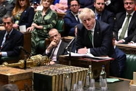Boris Johnson speaking during Prime Minister's Questions yesterday