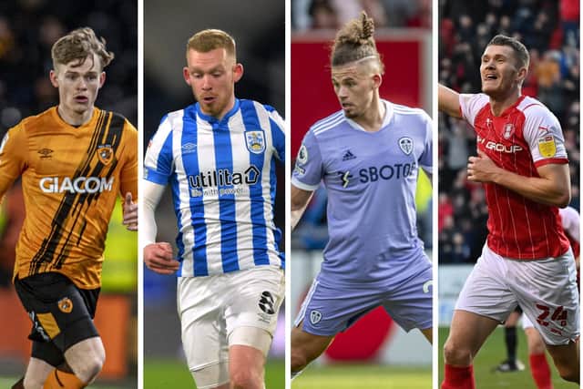 DESTINATION UNKNOWN: Hull City's Keane Lewis-Potter, Huddersfield Town's Lewis O'Brien, Leeds United's Kalvin Phillips and Rotherham United's Michael Smith.