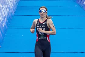 ON THE UP: Sian Rainsley competes during the ITU World Triathlon Championship Series last month in Yokohama Picture: Nobuo Yano/Getty Images
