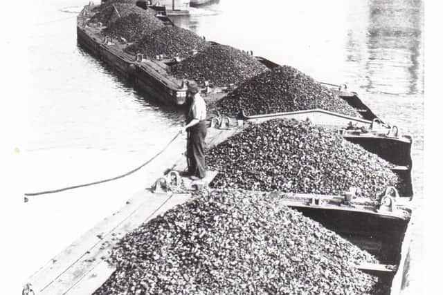 A line of Tom Puddings being towed into the docks  Picture: Goole Museum