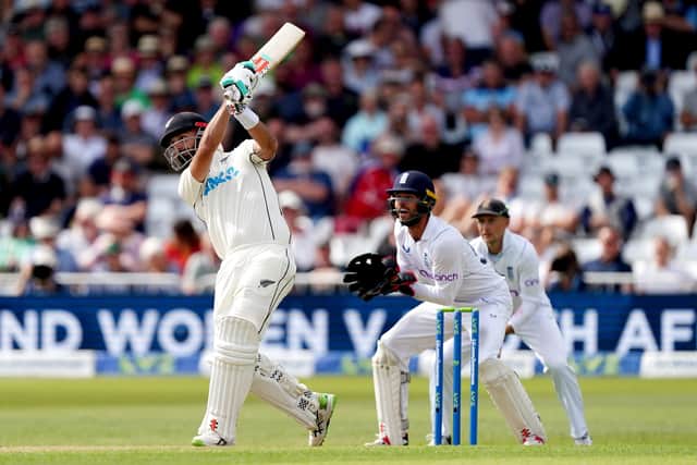 New Zealand's Daryl Mitchell led the way for the visitors with an unbeaten 81 against England at Trent Bridge Picture: Mike Egerton/PA