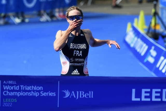 AJ Bell 2022 World Triathlon Championship Series Leeds - An emotional Cassandre Beaugrand claims victory in the women's race (Picture: Jonathan Gawthorpe)