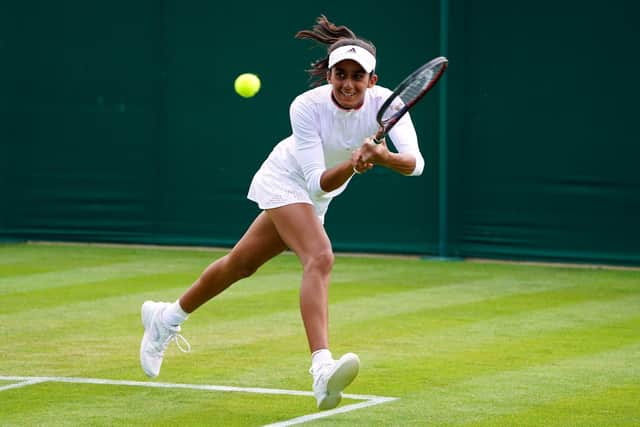 Naiktha Bains in action at Wimbledon in 2019. Picture: Adam Davy/PA