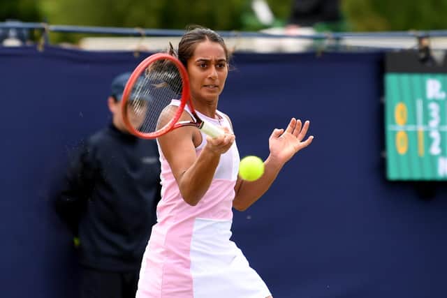 DEFEAT: For Leeds player Naiktha Bains at the Ilkley Trophy. Picture: Simon Hulme.