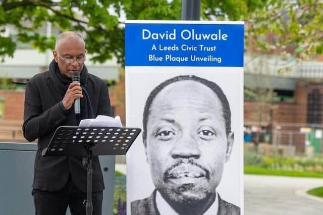 The unveiling of a Blue Plaque in Leeds, on Leeds Bridge in memory of British Nigerian David Oluwale. (Pic credit: James Hardisty)