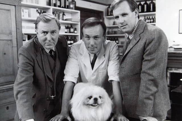 Robert Hardy, Christopher Timothy and Peter Davison from the original BBC TV series.