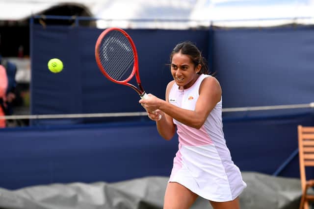 DOUBLES WIN: For Naiktha Bains at the Ilkley Trophy. Picture: Simon Hulme.