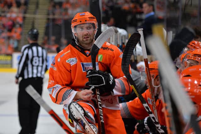 BACK FOR MORE: Evan Mosey is a valuable asset at both ends of the ice for Sheffield Steelers. Picture: Dean Woolley.