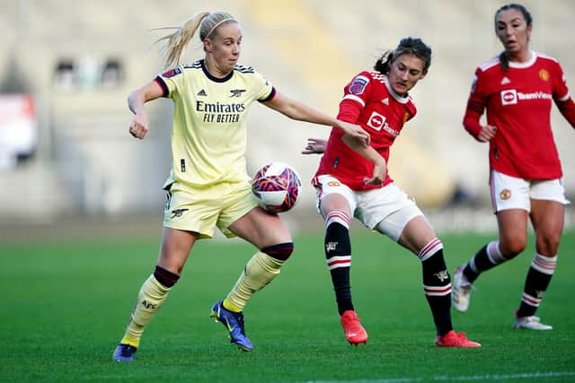 Beth Mead (left) has shown terrific form for Arsenal throughout the Women's Super League campaign. Picture: Zac Goodwin/PA