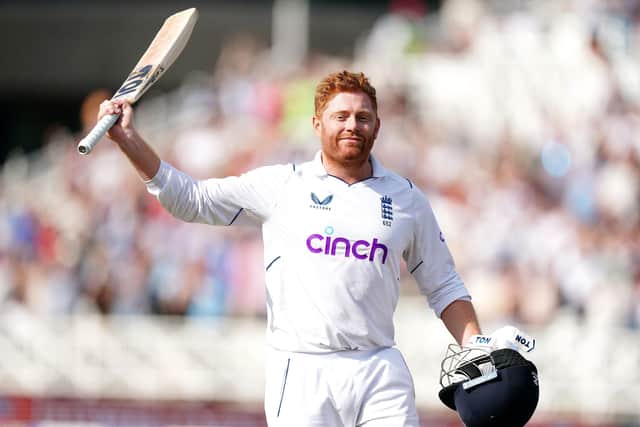 Jonny Bairstow applauds the fans after being dismissed for his match-winning innings of 136 for England against New Zealand at Trent Bridge Picture: Mike Egerton/PA