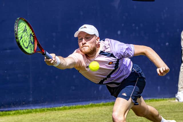 Luke Johnson from Leeds  playing in the Men's Doubles with his Scottish partner Aiden McHugh.  Picture: Tony Johnson