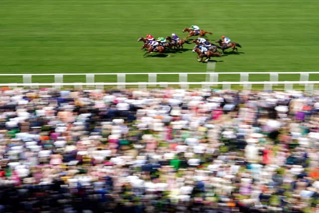 Yorkshire pride: The Ridler and Paul Hanagan (left, in red) coming home to win the Norfolk Stakes. Picture: PA