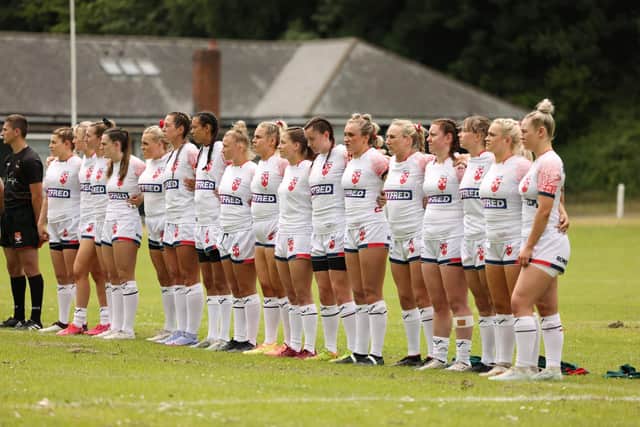 England line up ahead of the game against Wales. (Picture: SWPix.com)