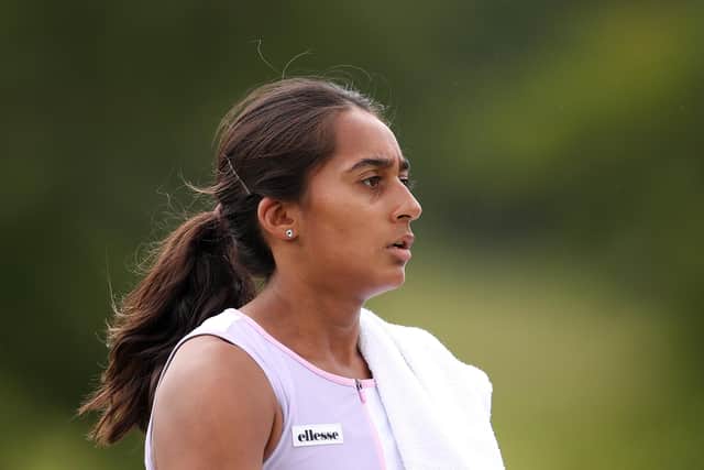 Home pride: Leeds tennis ace Naiktha Bains and partner Maia Lumsden are through to the Ilkley Trophy doubles final. (Photo by Lewis Storey/Getty Images for LTA)