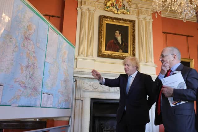 Sir Peter Hendy with Boris Johnson in Downing Street last year.
