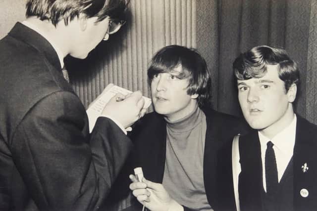 Hull, 1964: John Hill, right, with John Lennon and an unknown newspaper reporter