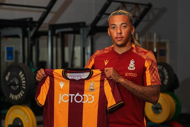Latest Bradford City signing Romoney Crichlow, who has joined on loan from Huddersfield Town. Picture courtesy of Bradford City AFC.