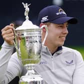 Matthew Fitzpatrick poses with the trophy after winning the US Open at BrooklineAP/Julio Cortez