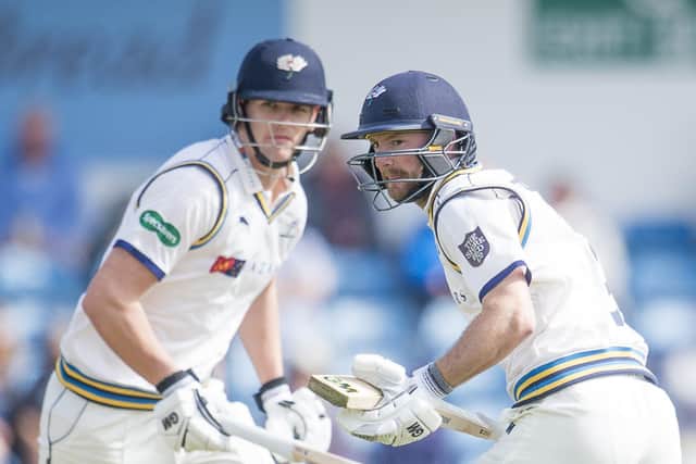 Alex Lees, left, and Adam Lyth, right, former a formidable opening partnership for Yorkshire during their Championship-winning years (Picture: SWPix.com)