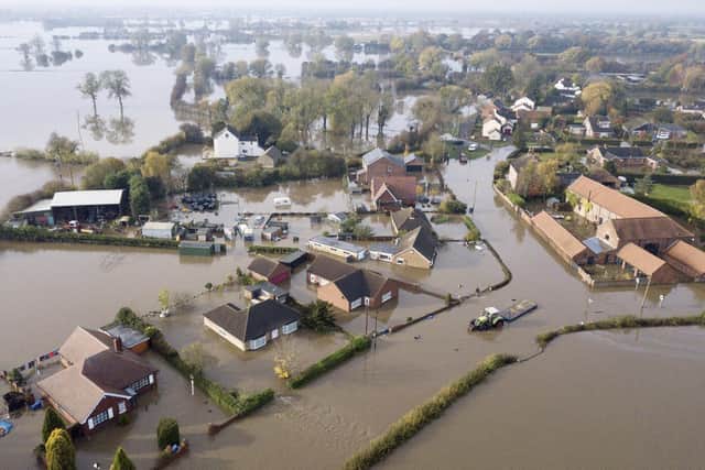 The scene in 2019 when the village of Fishlake flooded. Photo: Tom Maddick/SWNS