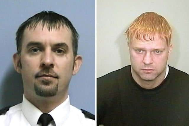 Police officer Ian Broadhurst, left, who died after being shot during a routine check of a stolen vehicle in Leeds by David Bieber, right, in 2003 (Photo: WYP)