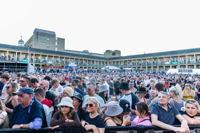 The audience for Noel Gallagher's High Flying Birds at The Piece Hall, Halifax. Picture: Anthony Longstaff
