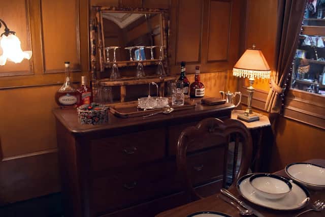 Inside the Victoria railway carriage owned by the couple