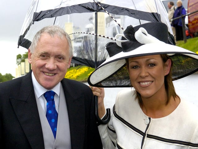 Look North couple Harry Gration and Christa Ackroyd arrive for the first day of Royal Ascot at York. June 14, 2005.