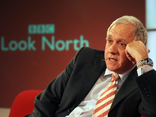 Harry Gration on set at BBC Look North