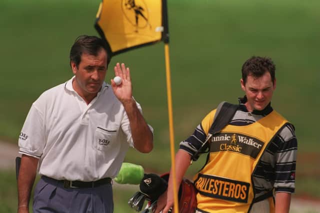 Billy Foster, right, working with Seve Ballesteros in the 90s (Picture: AllSport)