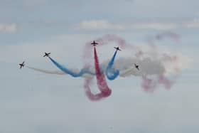 The Red Arrows is play over South Bay Scarborough