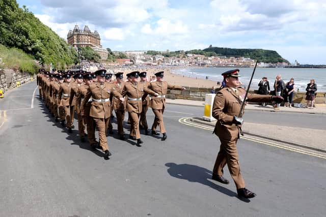 Hundreds of service personnel took part in the military parade. Photo: Richard Ponter Photography/Scarborough Borough Council