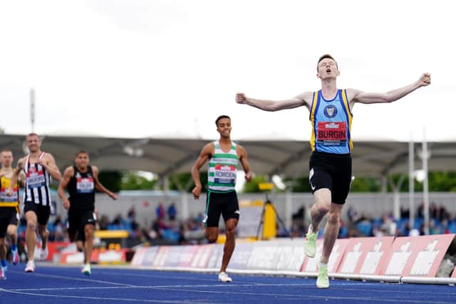 Max Burgin wins the Men's 800 metres. Picture: PA