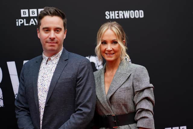 Writer James Graham and Joanne Froggatt attending the screening of BBC One drama Sherwood at The Broadway Cinema, Nottingham.