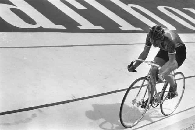 Beryl Burton takes the bronze medal in the 3,000 metres pursuit during the World Cycling Championships in Leicester in 1970 (Photo by Neville Chadwick / Keystone / Getty Images)