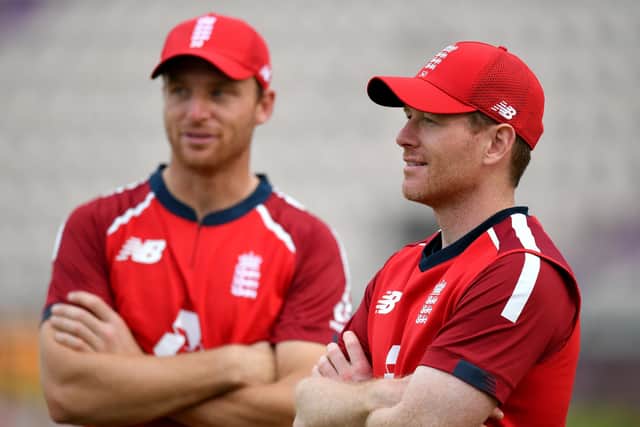England's World Cup-winning captain Eoin Morgan is set to announce his retirement from international cricket and be succeeded by Jos Buttler, left (Picture: Dan Mullan/PA Wire)