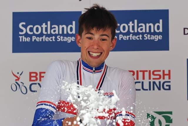Sam Watson: Beaten only by Mark Cavendish at the British road race championships but consoled as the winner of the Under-23s race (Picture: Alex Whitehead/SWPix.com)