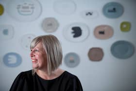 Artist Janine Burrows at Yorkshire Sculpture Park where an exhibition of her work is on display.