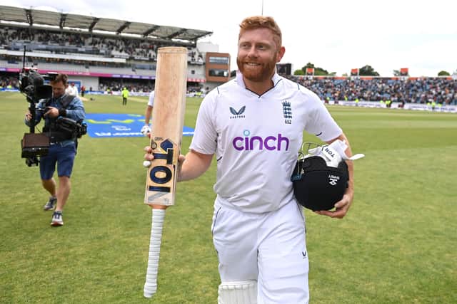 Home favourite: Jonny Bairstow of England celebrates winning the Third LV= Insurance Test Match between England and New Zealand at Headingley. (Picture: Gareth Copley/Getty Images)