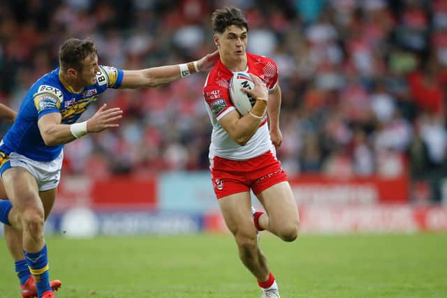 Harry Newman in action against St Helens. (Picture: SWPix.com)