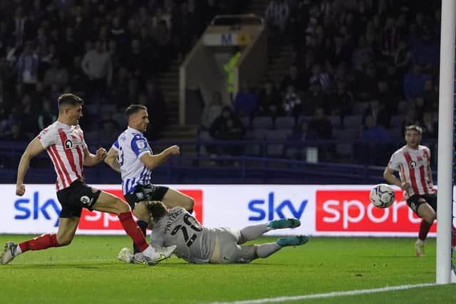 LAST TIME: Lee Gregory opens the scoring for Sheffield Wednesday in May's 1-1 draw with Sunderland. The sides meet again at Hillsborough in this season's League Cup